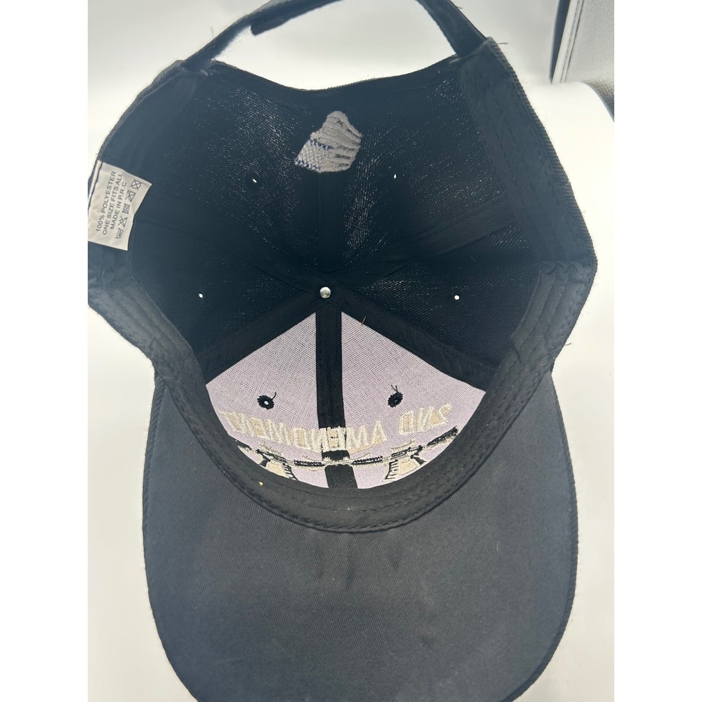 2nd Amendment God Guns Baseball Hat Black Embroidered Blue Line Flag Cap - Picture 4 of 4